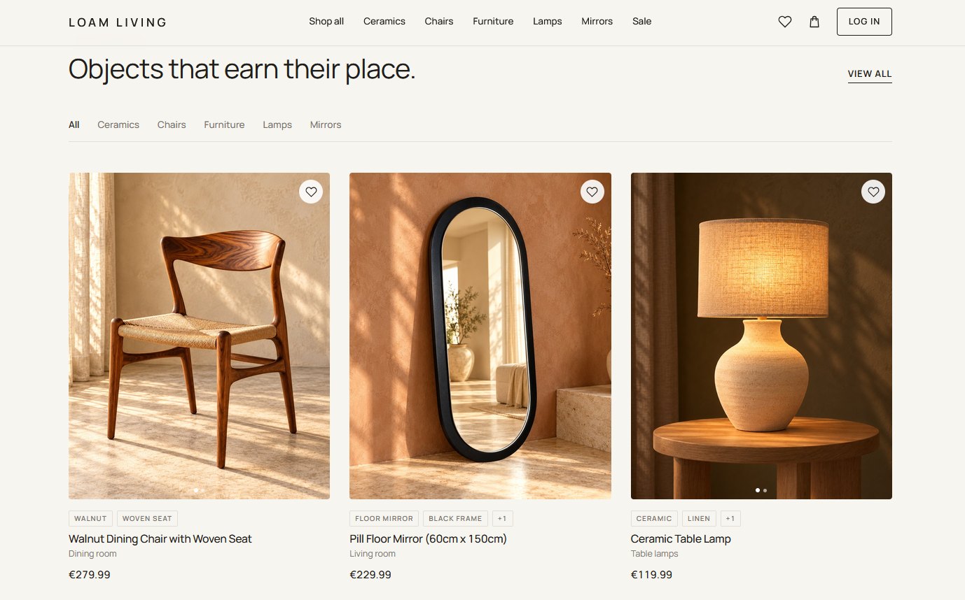 Loam Living demo store built on Shopzo